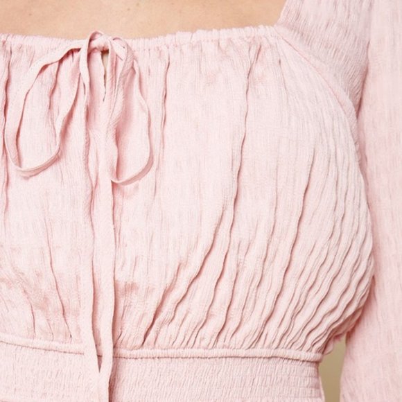 Pink Smocked baby doll crop top - Picture 9 of 10